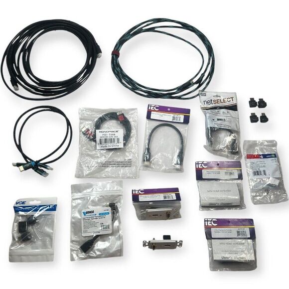 Other - HDMI Cables and Accessories Lot - 25ft 15ft 10ft 1.5ft Repeaters Decora Elbows